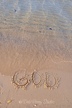 God: words in the sand
