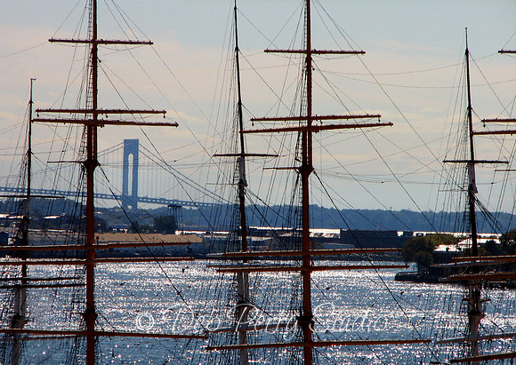 Tall ship masts at the NYC Harbor
