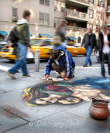 Chalk artist in NYC