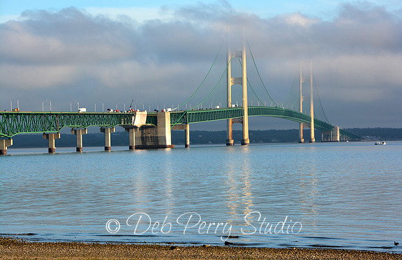 Mackinac Bridge in the fog