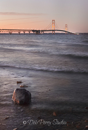 Mackinac Bridge at sunset