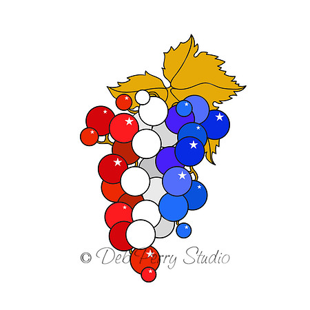 Red, white and blue grapes