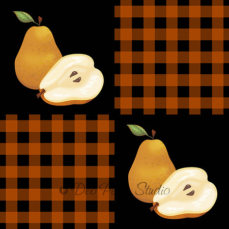 Fruit & Plaid repeating pattern