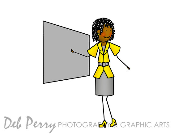 Woman/teacher giving presentation