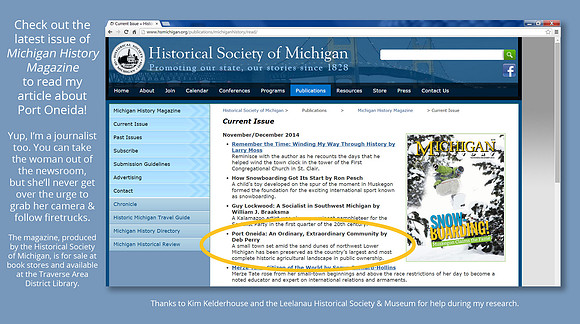 Feature article in Michigan History Magazine